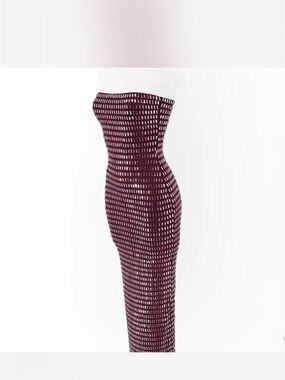 Maroon crystal studded tube dress
